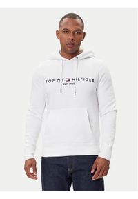 TOMMY HILFIGER - Tommy Hilfiger Bluza Logo MW0MW11599 Biały Regular Fit. Kolor: biały. Materiał: syntetyk