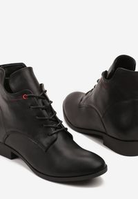 Born2be - Czarne Botki Typu Trzewiki Vices Indice. Okazja: na co dzień. Kolor: czarny. Materiał: jeans, skóra, lakier. Styl: klasyczny, casual, elegancki #5
