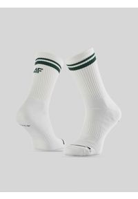4f - 4F Skarpetki tenisowe długie (2-pack) męskie - białe 39-42. Kolor: biały. Materiał: prążkowany. Wzór: prążki. Sport: tenis #1