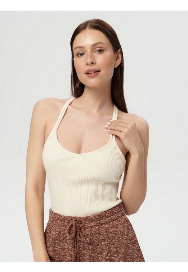 Sinsay - Top z koronką - wielobarwny. Materiał: koronka. Wzór: koronka