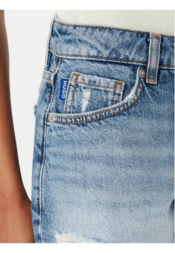 Hugo - HUGO Szorty jeansowe Galimon 50561167 Niebieski Regular Fit. Kolor: niebieski. Materiał: jeans, bawełna