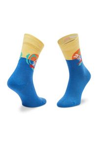 Happy-Socks - Happy Socks Zestaw 3 par wysokich skarpet dziecięcych XKTRA08-2000 Niebieski. Kolor: niebieski. Materiał: materiał #5
