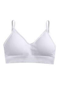 Intica - Braletka prążkowana elastyczna na co dzień Fatlinda. Kolor: biały. Materiał: prążkowany. Wzór: prążki