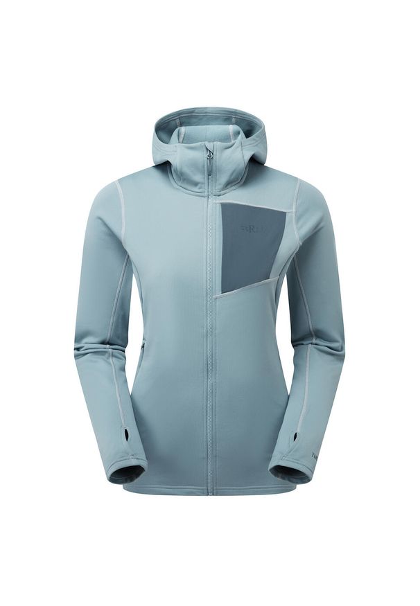 Bluza polarowa damska Rab Women's Superflux Hoody z kapturem. Typ kołnierza: kaptur. Kolor: niebieski. Materiał: polar
