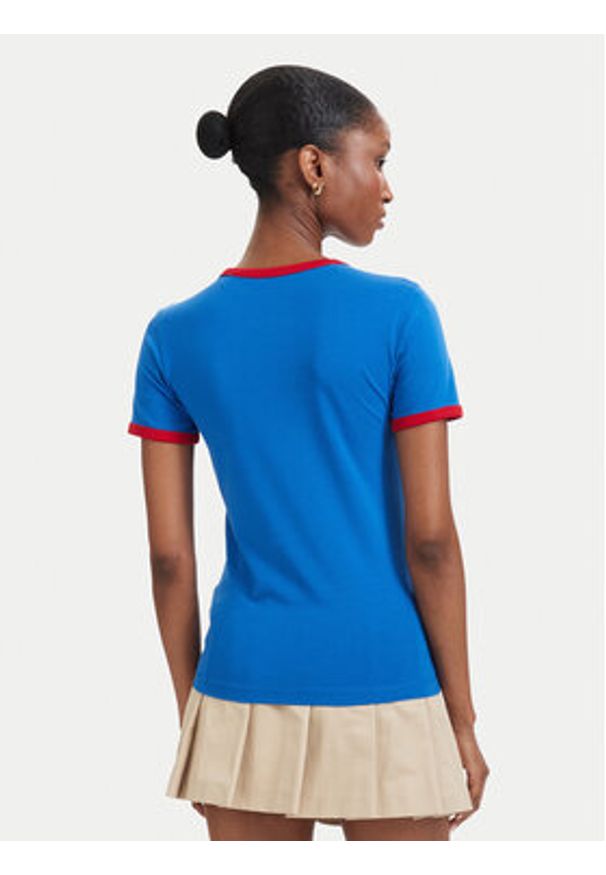 Guess Jeans T-Shirt W6YI16 K3995 Niebieski Slim Fit. Kolor: niebieski. Materiał: bawełna