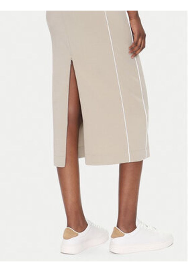 EA7 Emporio Armani Spódnica midi 7W000279 AF12501 U6155 Beżowy Regular Fit. Kolor: beżowy. Materiał: syntetyk