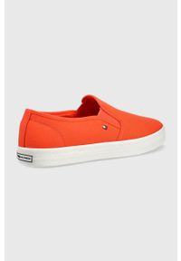 TOMMY HILFIGER - Tommy Hilfiger tenisówki damskie kolor pomarańczowy. Nosek buta: okrągły. Kolor: pomarańczowy. Materiał: guma