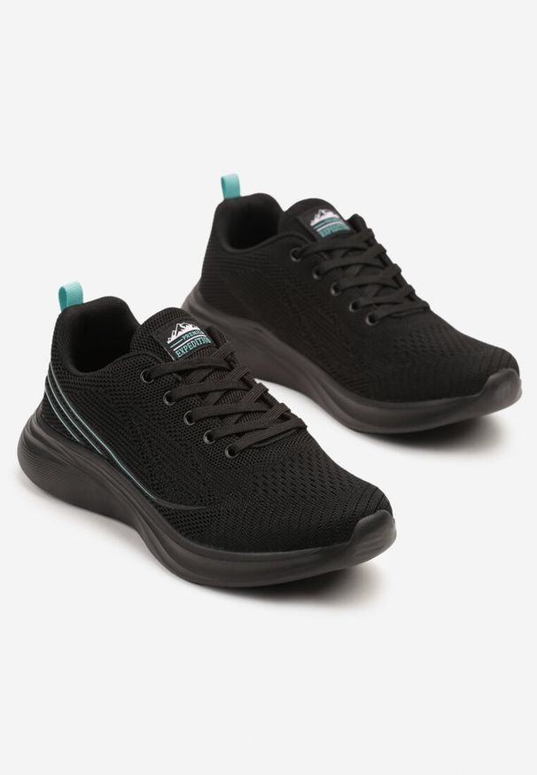 Born2be - Czarno-Miętowe Buty Sportowe Sneakersy Ombre na Piankowej Podeszwie Arelinas. Okazja: na co dzień. Kolor: czarny. Szerokość cholewki: normalna. Sport: fitness