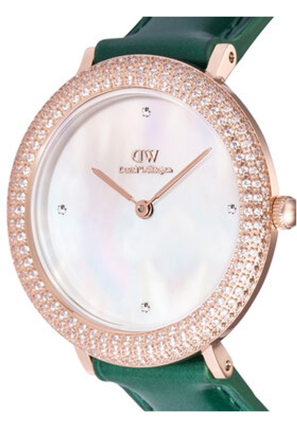 Daniel Wellington Zegarek Crystalline Bezel 32 DW00100826 Różowe złoto. Kolor: wielokolorowy, różowy, złoty. Materiał: skóra