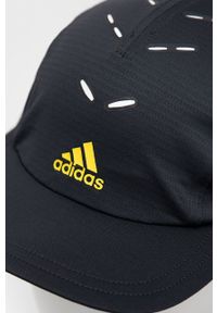 adidas Performance czapka z daszkiem kolor czarny z nadrukiem. Kolor: czarny. Materiał: tkanina, skóra, materiał. Wzór: nadruk #3