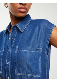 Big-Star - Kombinezon damski jeansowy niebieski Shea 465. Kolor: niebieski. Materiał: jeans. Sezon: lato. Typ sukienki: proste. Styl: elegancki, wakacyjny