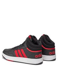 Adidas - adidas Sneakersy Hoops 3.0 Mid ID9835 Czarny. Kolor: czarny. Materiał: skóra