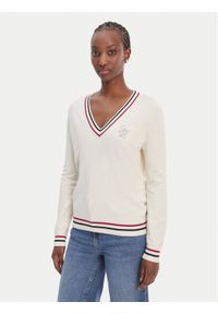 Liu Jo Sport Sweter TA6068 MS49I Biały Regular Fit. Kolor: biały. Materiał: wiskoza. Styl: sportowy #1