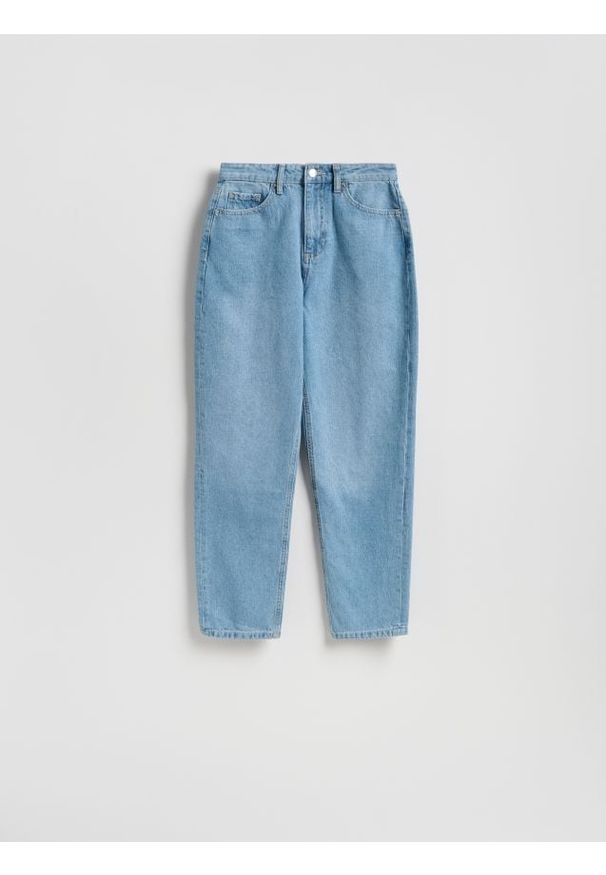 Reserved - Jeansy mom fit - niebieski. Kolor: niebieski