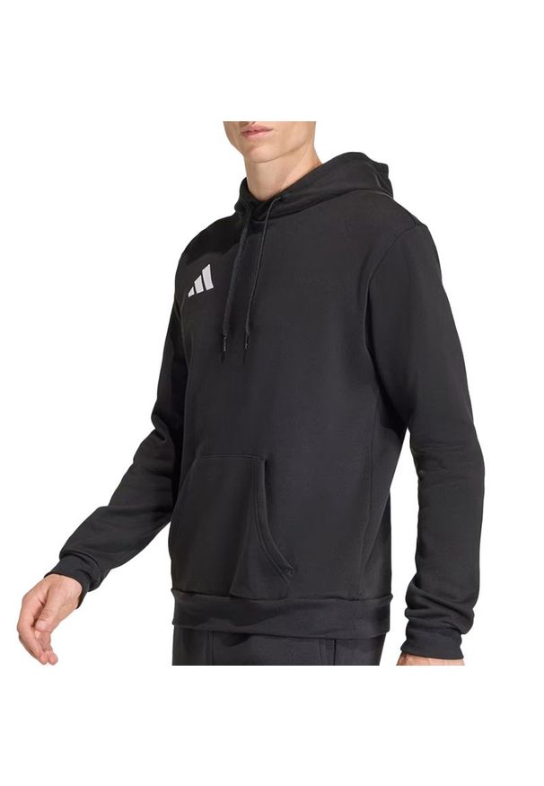 Adidas - Bluza męska adidas Entrada26 JZ6577 - czarna. Typ kołnierza: kaptur. Kolor: czarny. Materiał: poliester, polar, bawełna. Wzór: aplikacja. Styl: klasyczny