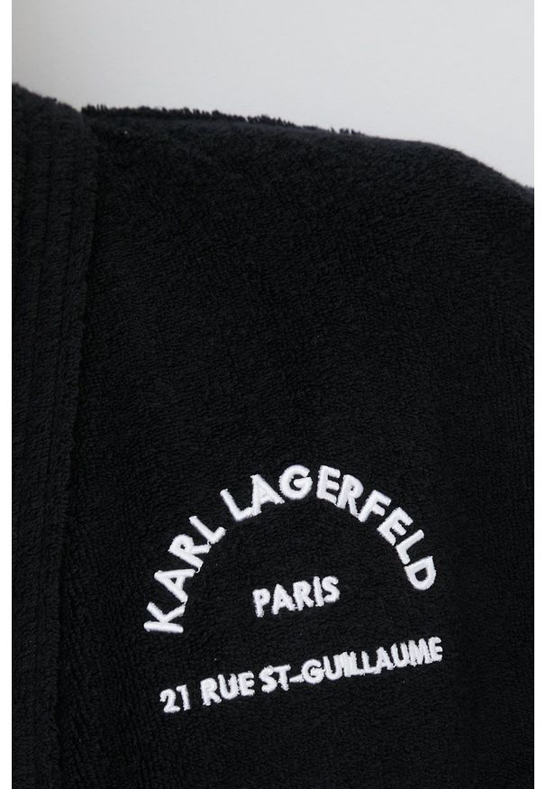 Karl Lagerfeld szlafrok kolor czarny. Kolor: czarny. Materiał: materiał, bawełna