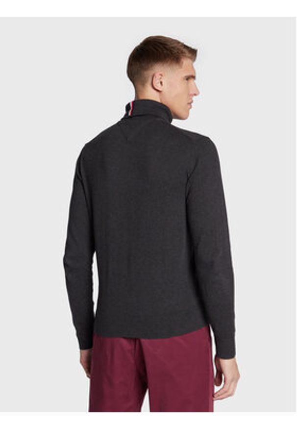 TOMMY HILFIGER - Tommy Hilfiger Golf Pima MW0MW28048 Szary Regular Fit. Typ kołnierza: golf. Kolor: szary. Materiał: bawełna