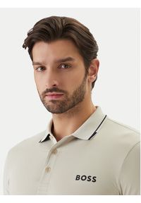 BOSS Polo Paul Pro 50506203 Beżowy Slim Fit. Typ kołnierza: polo. Kolor: beżowy. Materiał: syntetyk #5
