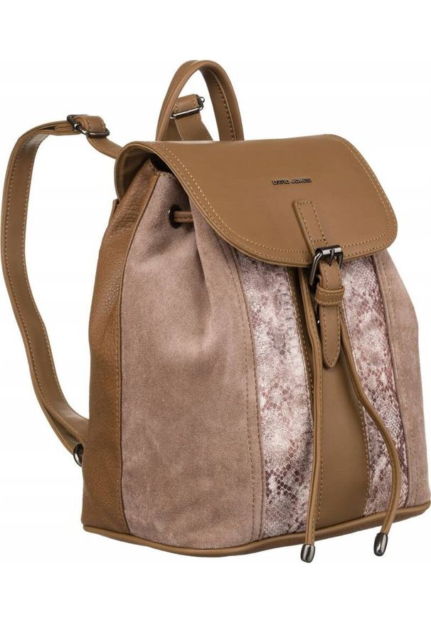DAVID JONES - David Jones Plecak damski ze skóry ekologicznej z klapką - David Jones NoSize. Materiał: skóra ekologiczna