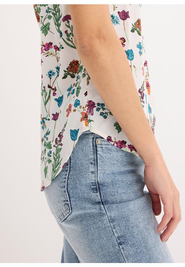 bonprix - Bluzka koszulowa. Kolor: biały. Długość rękawa: krótki rękaw. Długość: krótkie