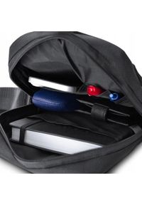 Czarna, Męska Torba na Ramię Typu Crossbody - Pako Jeans. Kolor: czarny. Materiał: poliester #5