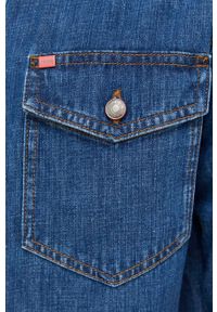 Hugo - HUGO koszula jeansowa męska kolor niebieski regular z kołnierzykiem klasycznym. Typ kołnierza: kołnierzyk klasyczny. Kolor: niebieski. Materiał: jeans. Styl: klasyczny #4