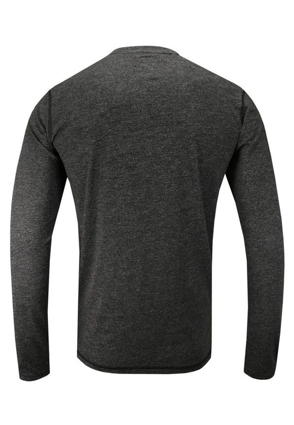 Just Yuppi - Ciemny Szary T-shirt (Koszulka), Długi Rękaw, Longsleeve -JUST YUPPI- Męski, Popielaty, z Guzikami. Okazja: na co dzień. Kolor: szary. Materiał: bawełna, poliester. Długość rękawa: długi rękaw. Długość: długie. Styl: casual
