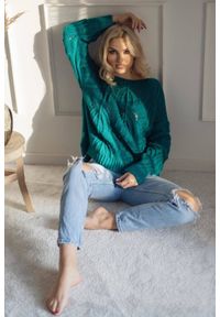 PeeKaBoo - Sweter z ażurowym wzorem piękny morski kolor. Kolor: morski. Wzór: ażurowy. Styl: elegancki