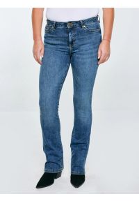Big-Star - Jeansy damskie granatowe Adela Bootcut 536. Kolor: niebieski. Styl: klasyczny