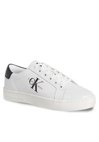 Calvin Klein Jeans Sneakersy Classic Cupsole Laceup Lth Wn YW0YW01269 Biały. Kolor: biały. Materiał: skóra