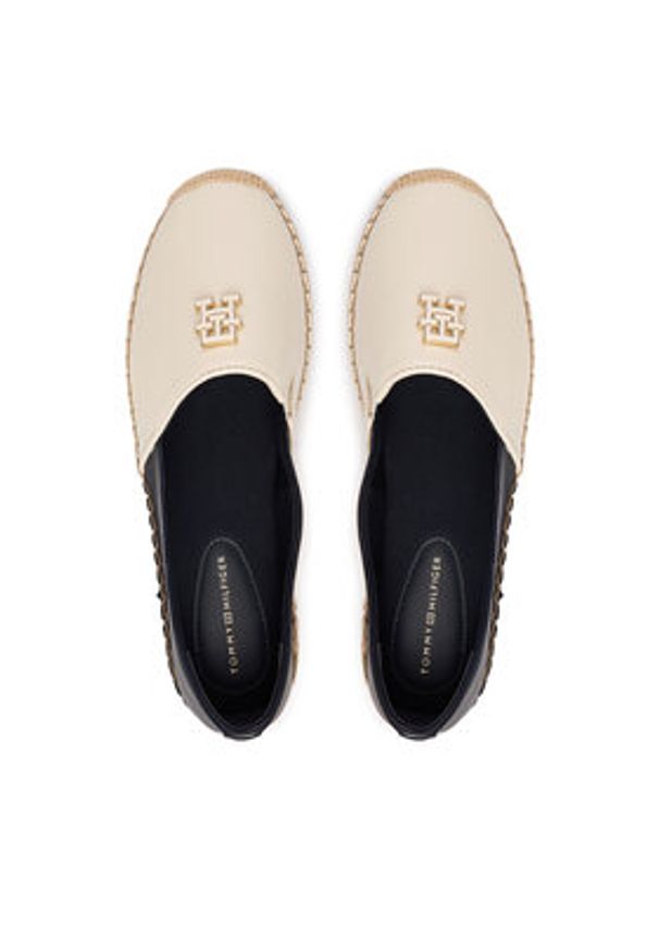TOMMY HILFIGER - Tommy Hilfiger Espadryle Th Logo Leather Espadrille FW0FW09246 Kolorowy. Materiał: skóra. Wzór: kolorowy