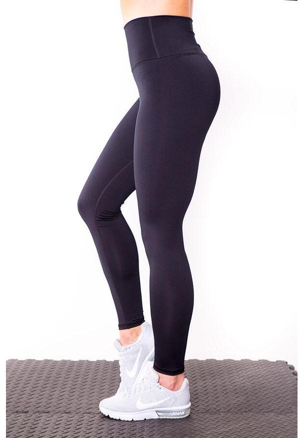 2SkIN - Legginsy na siłownię damskie 2skin Basic, wysoki stan. Stan: podwyższony. Kolor: czarny. Materiał: poliester, elastan. Sport: fitness