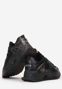 Born2be - Czarne Sneakersy Echowen. Wysokość cholewki: przed kostkę. Kolor: czarny. Materiał: materiał. Szerokość cholewki: normalna. Wzór: napisy, aplikacja