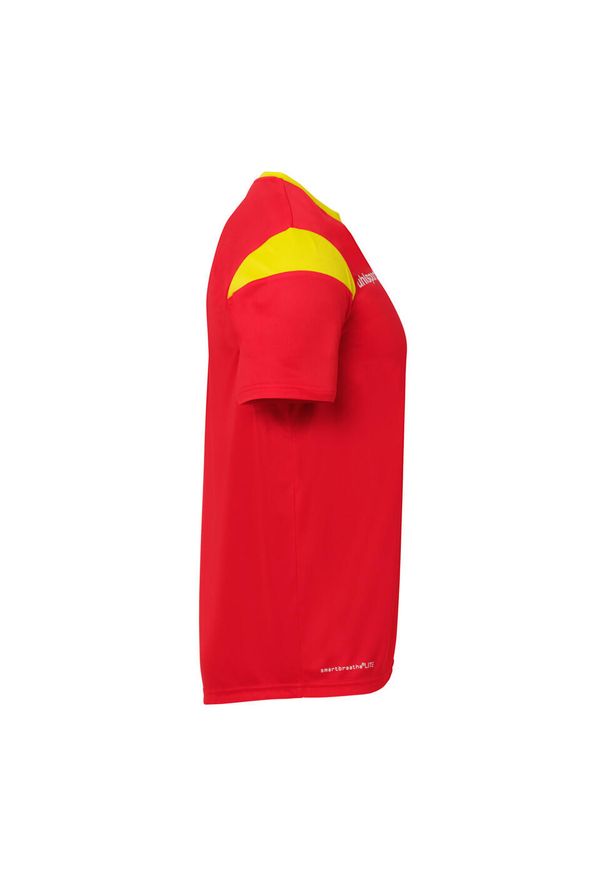 UHLSPORT - Koszulka dla dzieci Uhlsport Squad 27. Kolor: wielokolorowy, żółty, czerwony. Materiał: jersey. Wzór: kolorowy, napisy. Sport: piłka nożna