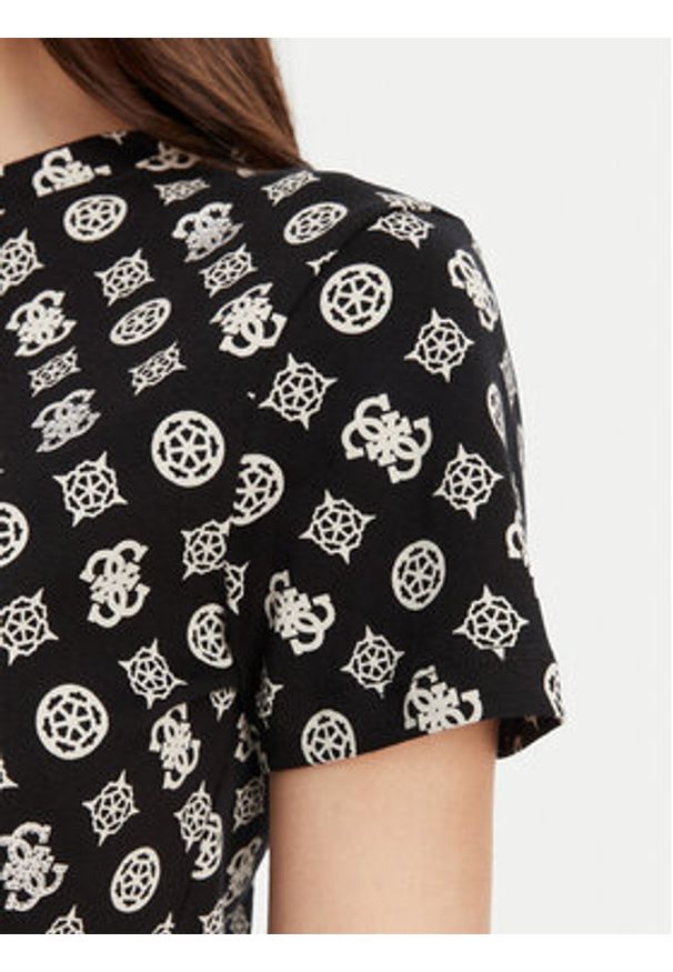 Guess T-Shirt V5YI04 I3Z14 Czarny Regular Fit. Kolor: czarny. Materiał: bawełna