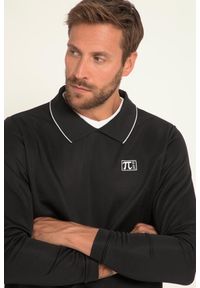 JAY-PI - Męska Bluza FLEXNAMIC® Odzież golfowa kołnierzyk polo. Typ kołnierza: polo. Kolekcja: plus size. Kolor: czarny. Materiał: poliester, materiał. Sport: golf