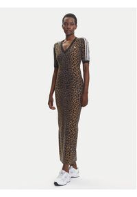 Adidas - adidas Sukienka codzienna Leopard JW2773 Brązowy Slim Fit. Okazja: na co dzień. Kolor: brązowy. Materiał: bawełna. Typ sukienki: proste. Styl: casual #4