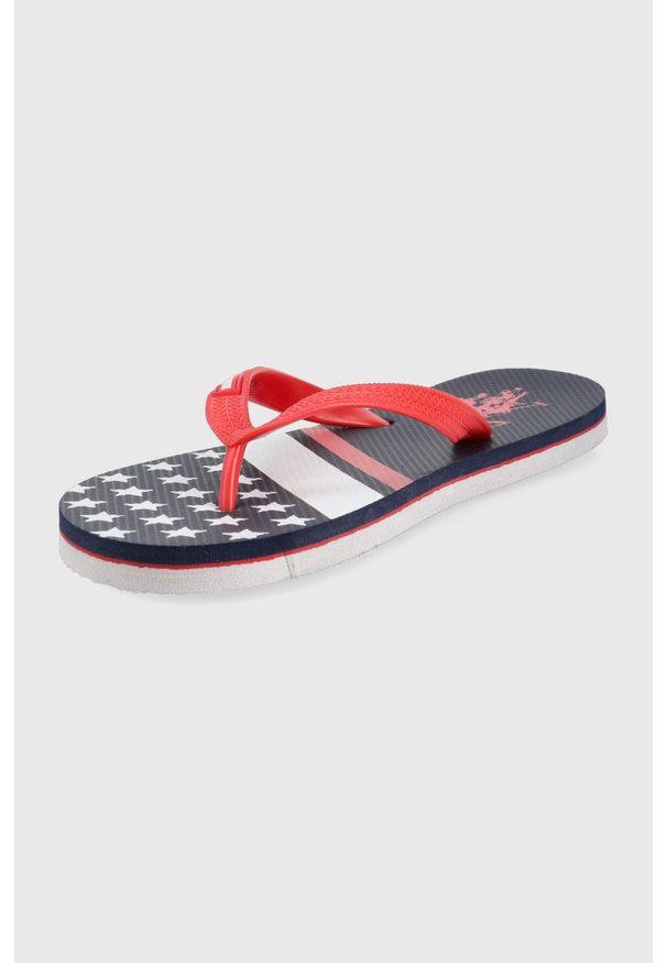 U.S. Polo Assn. japonki męskie kolor czerwony. Kolor: czerwony. Materiał: materiał. Obcas: na obcasie. Wysokość obcasa: niski