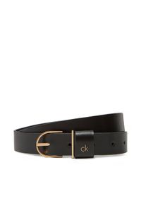 Calvin Klein Pasek Damski Ck Metal Loop Round Buckle 25Mm LV04F7039G Czarny. Kolor: czarny. Materiał: skóra