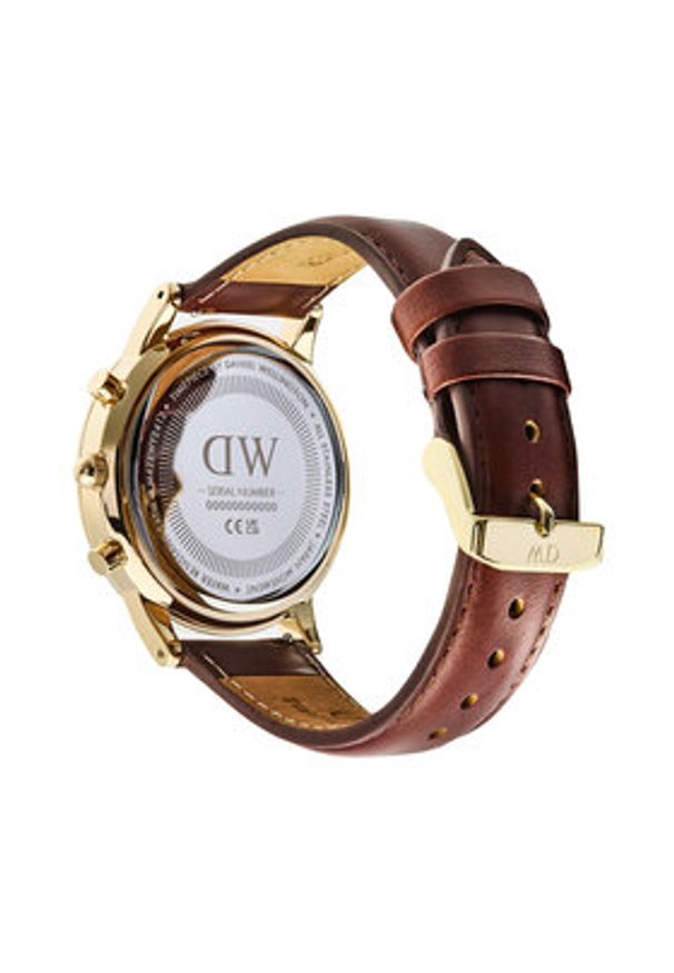 Daniel Wellington Zegarek Iconic Chronograph St Mawes Arctic Panda DW00100875 Brązowy. Kolor: brązowy