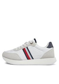 TOMMY HILFIGER - Tommy Hilfiger Sneakersy Essential Runner Global Stripes FW0FW07831 Biały. Kolor: biały. Materiał: skóra, zamsz #2