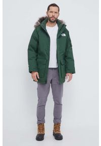 The North Face kurtka puchowa męska kolor zielony zimowa. Kolor: zielony. Materiał: puch. Sezon: zima #5