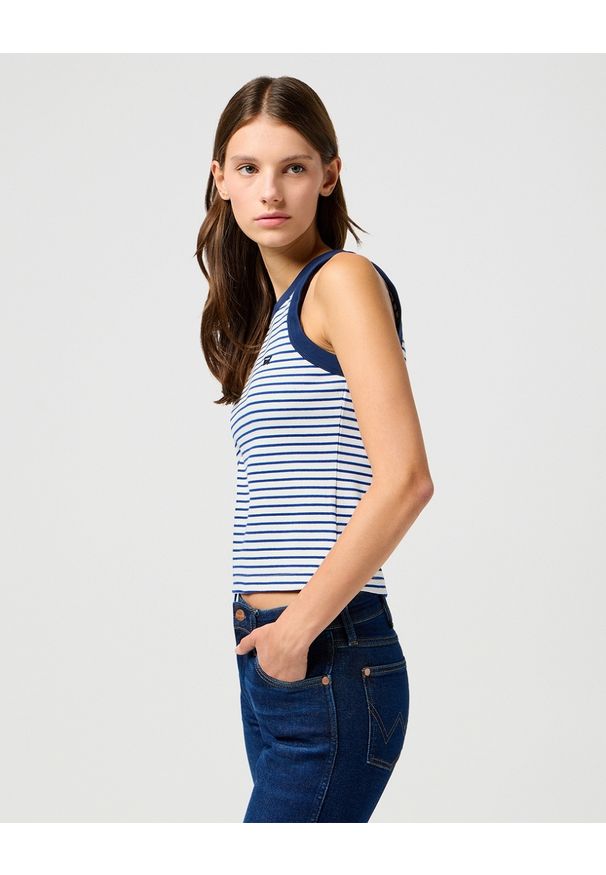 Wrangler - DAMSKA KOSZULKA WRANGLER RINGER TANK MAZARINE BLUE 112362567
