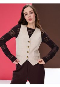 Sinsay - Kamizelka z domieszką lnu - beżowy. Kolor: beżowy. Materiał: len #1