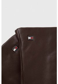 TOMMY HILFIGER - Tommy Hilfiger rękawiczki skórzane męskie kolor brązowy. Kolor: brązowy. Materiał: skóra. Wzór: gładki #2