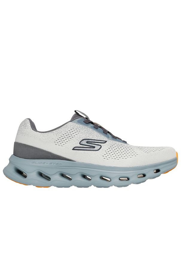 skechers - Buty męskie Skechers Go Walk Glide-Step 2.0 - Vic 217020SAGE - szare. Okazja: na co dzień. Zapięcie: sznurówki. Kolor: szary. Szerokość cholewki: normalna. Wzór: aplikacja. Model: Skechers Sport