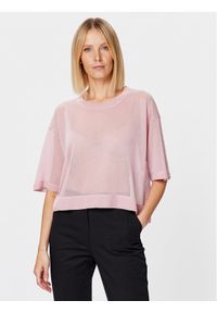 Sisley Sweter 1034M102Y Różowy Regular Fit. Kolor: różowy. Materiał: wiskoza