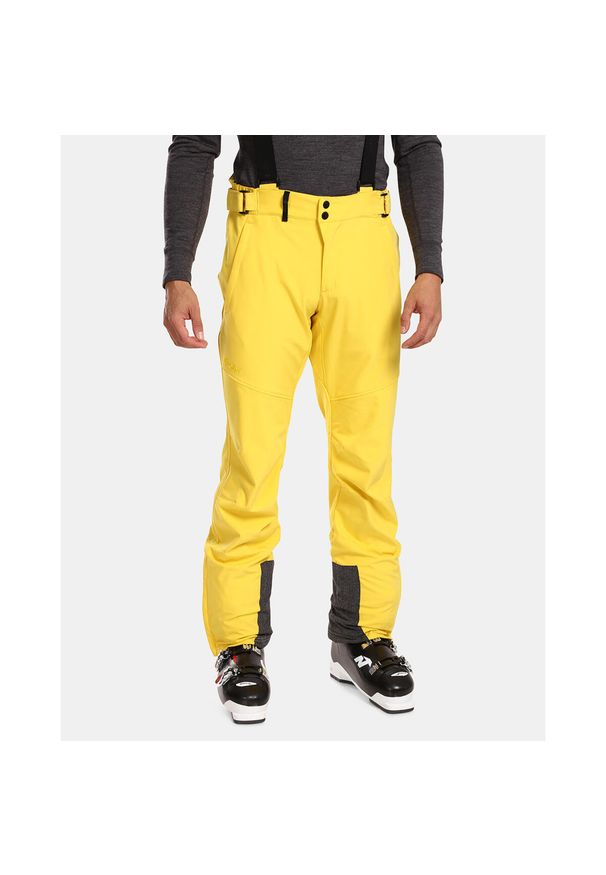 Męskie spodnie narciarskie softshell Kilpi RHEA-M. Kolor: żółty. Materiał: softshell. Sport: narciarstwo