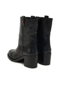 TOMMY HILFIGER - Tommy Hilfiger Botki Riding Lthr Mid Boot Block Heel FW0FW08776 Czarny. Kolor: czarny. Materiał: skóra #3