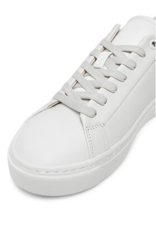 Calvin Klein Sneakersy Cupsole Lace Up W/Ml HW0HW02288 Biały. Kolor: biały. Materiał: skóra